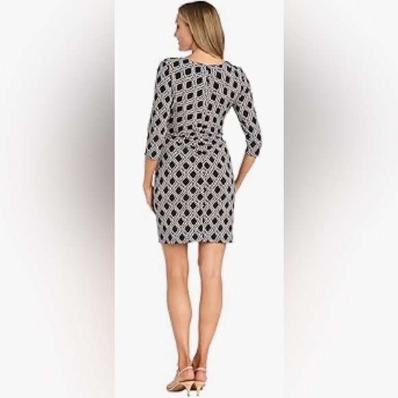 R&M Richards Black and White Long Sleeve Dress - Picture 7 of 9